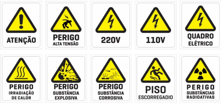 Sinalização de área de risco